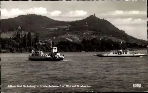 Ak Fähren Bad Godesberg-Niederdollendorf, Drachenfels