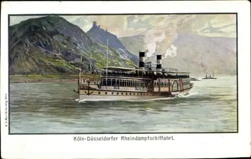 Ak Köln-Düsseldorfer-Rhein-Dampfschifffahrt, Dampfer