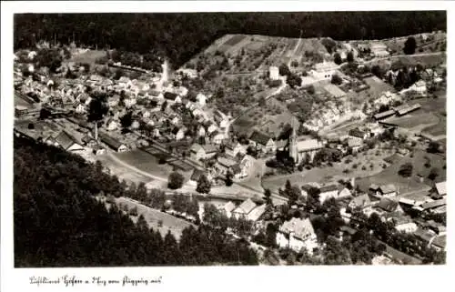 Ak Höfen an der Enz Schwarzwald Württemberg, Fliegeraufnahme