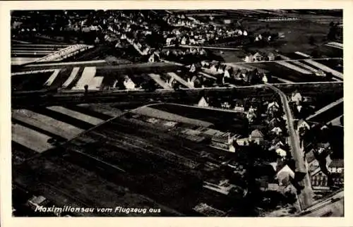 Ak Maximiliansau Wörth am Rhein, Fliegeraufnahme
