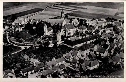 Ak Bissingen in Schwaben Bayern, Luftaufnahme