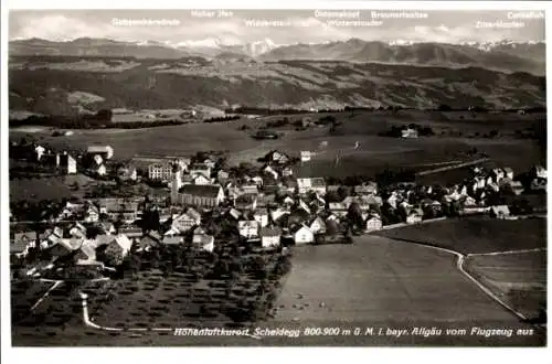 Ak Scheidegg im Allgäu Schwaben, Fliegeraufnahme