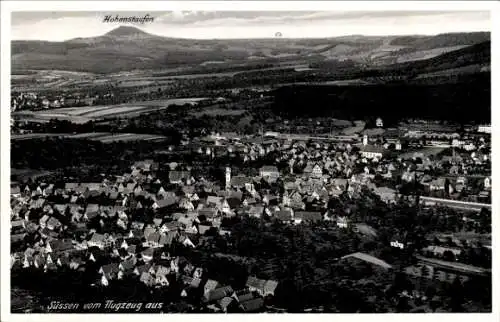 Ak Süssen Landkreis Göppingen, Fliegeraufnahme, Hohenstaufen