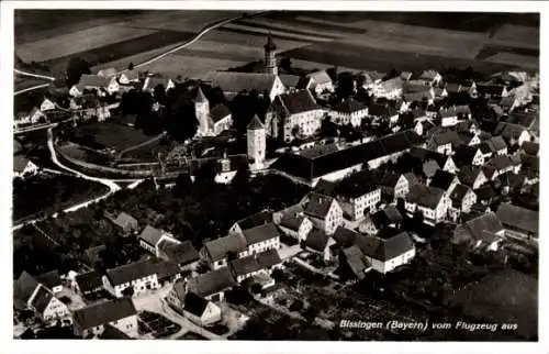 Ak Bissingen in Schwaben Bayern, Luftaufnahme