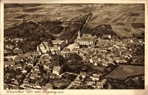 Ak Wiesentheid in Unterfranken, Fliegeraufnahme