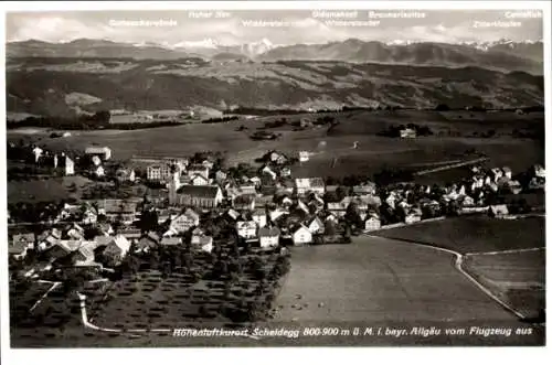 Ak Scheidegg im Allgäu Schwaben, Fliegeraufnahme