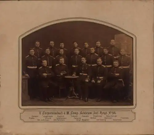 Foto Flensburg, V. Corporalschaftf III. Comp. Schlesw. Infanterie-Regiment No. 84
