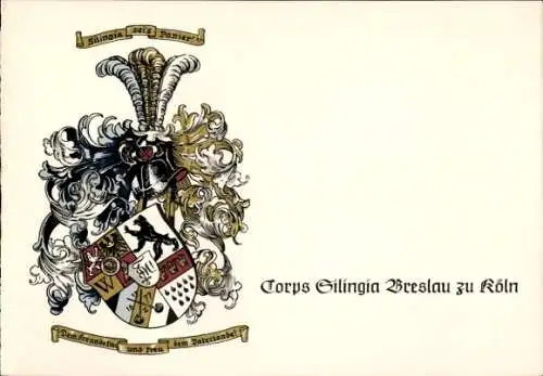 Studentika Ak Köln am Rhein, Corps Silingia Breslau, Wappen einer Studentenverbindung