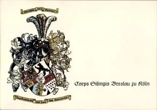 Studentika Ak Köln am Rhein, Corps Silingia Breslau, Wappen einer Studentenverbindung
