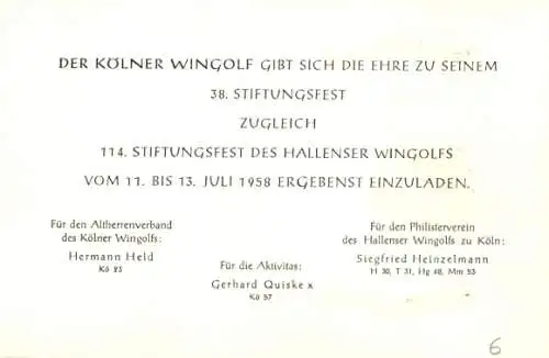 Studentika Ak Köln am Rhein, Kölner Wingolf, Wappen einer Studentenverbindung