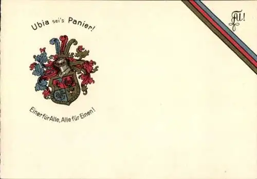 Studentika Ak Wappen einer Studentenverbindung, Ubia sei's Panier