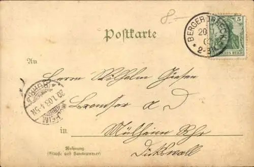 Litho Essen im Ruhrgebiet, Krupp-Denkmal,, Gesamtansicht