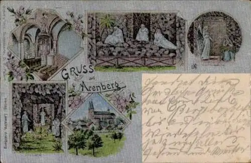 Seiden Ak Arenberg Koblenz am Rhein, Engel, Betende Frau