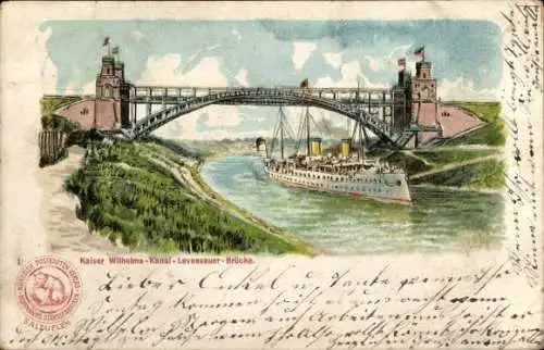 Litho Kiel, Kaiser-Wilhelm-Kanal, Levensauer Brücke