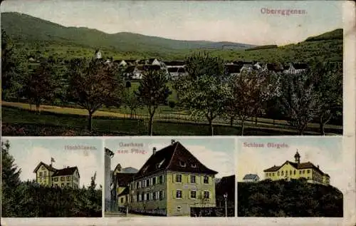 Ak Obereggenen Schliengen im Schwarzwald, Schloss Bürgeln, Gasthof, Hochblauen