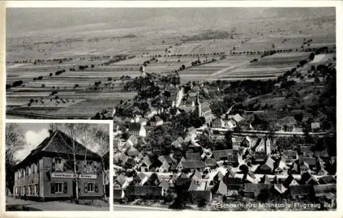 Ak Eschbach im Markgräflerland, Fliegeraufnahme, Gasthof zum Kreuz