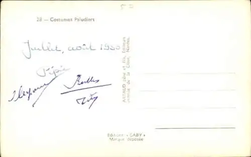 Ak Costumes Paludiers, Mutter mit Kindern