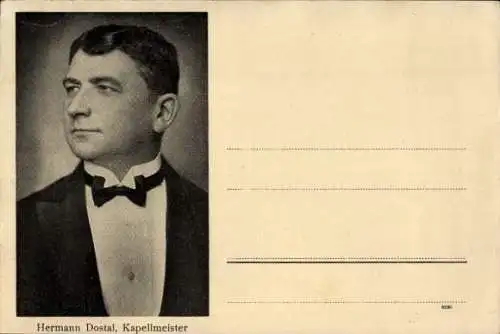 Ak Hermann Dostal, Kapellmeister, Kadermann im Prater Wien
