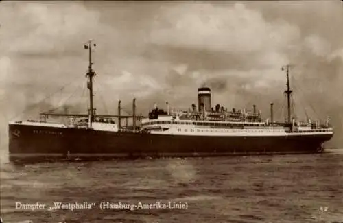Ak Dampfer Westphalia, HAPAG