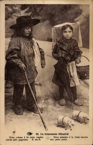 CPA Le Limousin Illustré, Kinder in Tracht