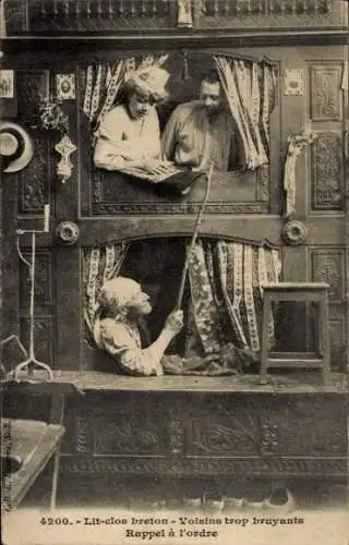 CPA Lit-clos breton, Voisins trop bruyants Rappel à l'ordre