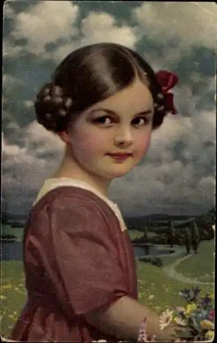 Künstler Ak Mädchen, Portrait