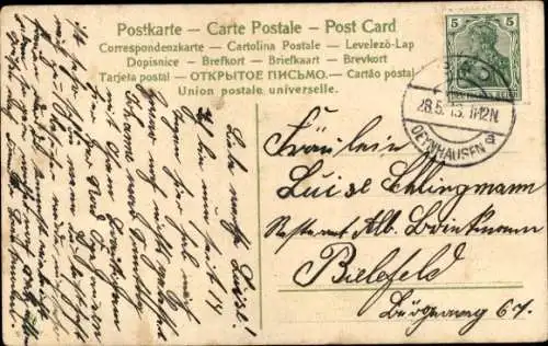 Ak Bäume und ein Haus