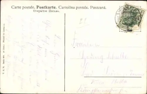 Künstler Ak Blumengarten, Blumen, Segelboote