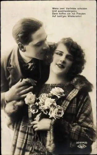Ak Liebespaar, Portrait