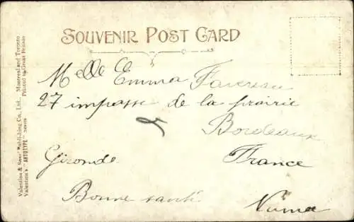 Künstler Ak Kanada, Kind mit Fahnen, Gemaltes Porträt