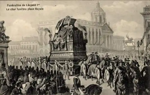 Ak Bruxelles Brüssel, Leichenbegängnis von Leopold I. in  Place Royale
