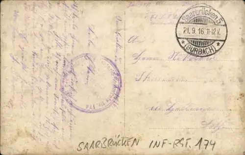 Ak Saarbrücken im Saarland, Deutsche Soldaten in Uniformen, Infanterie-Regiment 174