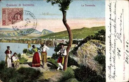 Ak Sorrento Campania, Menschen in Volkstrachten