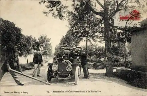 Ak Nancy Meurthe et Moselle, Momentaufnahme einer Personenkontrolle an der Grenze.