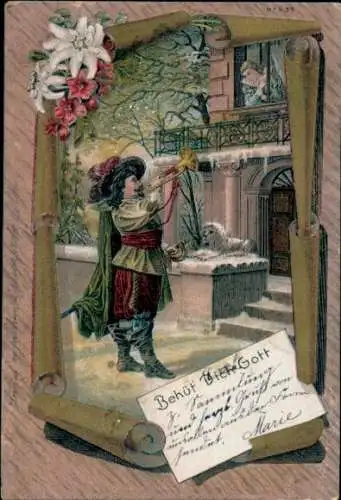Glitzer Litho Trompeter von Säckingen, Behüt dich Gott