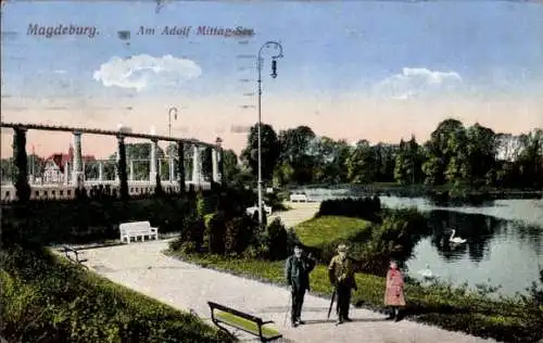 Ak Magdeburg an der Elbe, Adolf-Mittag-See