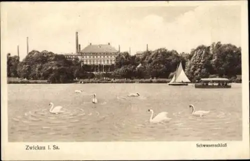 Ak Zwickau in Sachsen, Schwanenschloss