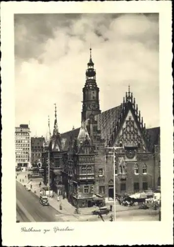 Ak Wrocław Breslau Schlesien, Turnfest 1938, Rathaus