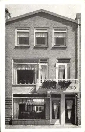 Ak Katwijk aan Zee Südholland Niederlande, Pension van Egmond, vier Fenster, Balkon, Gartenblumen