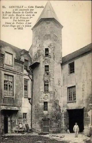 Ak Gentilly Val de Marne, Historische Tourelle, erbaut von Königin Blanche, besuchte Henri II,...