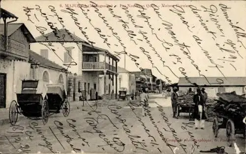 Ak Mahajanga Majunga Madagaskar, Straße, Verkehr, Kutsche