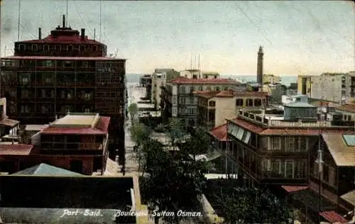 Ak Port Said Ägypten, Boulevard Sultan Osman