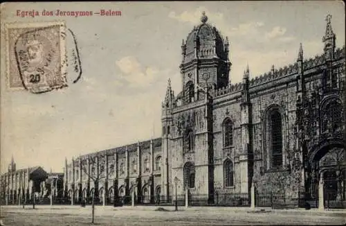 Ak Belém Lisboa Lissabon Portugal, Egreja dos Jeronymos,  Architektur, Poststempel, schwarz-weiß 