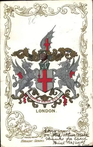 Ak Westminster London City, Wappen mit Drachen, stilvolle Verzierungen,  Heraldic Series