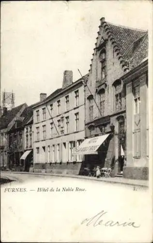 Ak Furnes Flandern, Hôtel de la Noble Rose