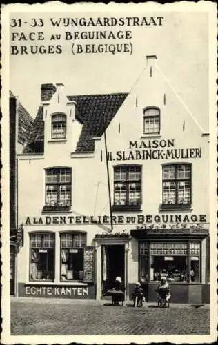 Ak Bruges Brügge Flandern Westflandern, A la Dentelliere du Beguinage, Rue de la Vigne
