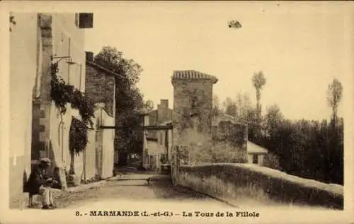 Ak Marmande Lot-et-Garonne,  La Tour de la Fillole, Straßenansicht,  Architektur
