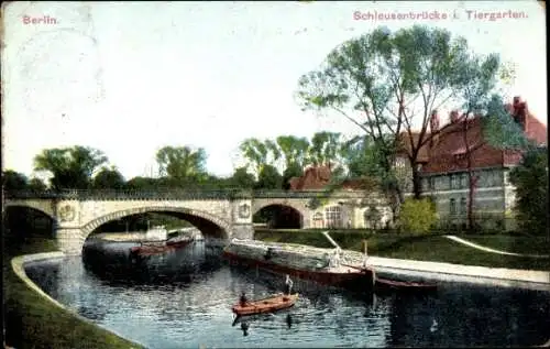 Ak Berlin Tiergarten, Schleusenbrücke