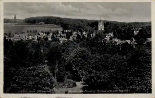 Ak Wiesbaden in Hessen, Wellkurstadt  Nerotal, Neroberg, Opelbad, Griech Kapelle