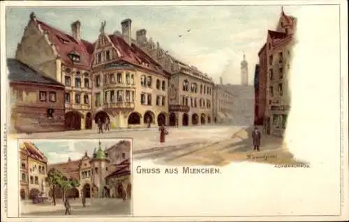 Künstler Ak München Bayern, Hofbräuhaus